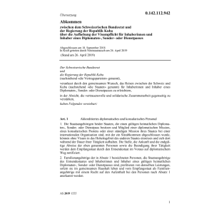 Abk. 18.9.18 Schweiz. BR Reg. Rep. Kuba