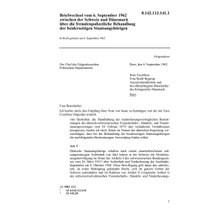 Briefwechsel CH/Dänemark Staatsangehörig
