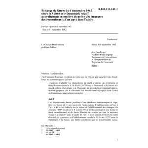 Lettres CH/Danemark ressortissants