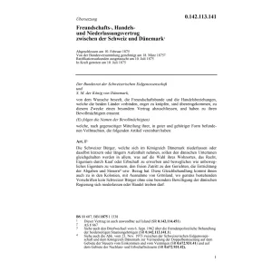 Freundschaftsvertrag CH/Dänemark
