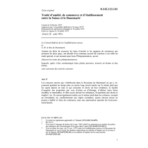 Tr. d'amitié, commerce Suisse/Danemark