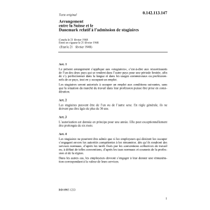 Ar. CH/Danemark admission stagiaires