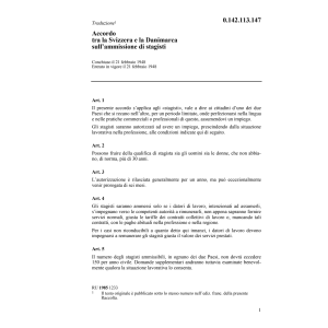 Acc. CH/Danimarca ammissione stagisti