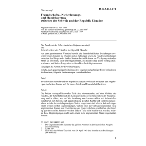 Freundschaftsvertrag CH/Ecuador
