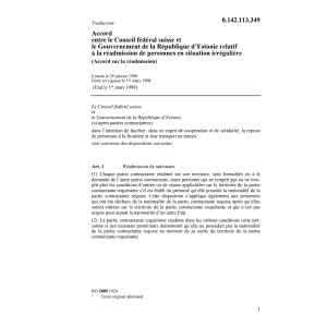 Accord sur la réadmission Estonie29.1.98