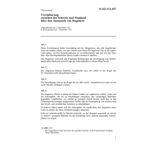 Vereinb.CH-Finnland,Austausch Stagiaires