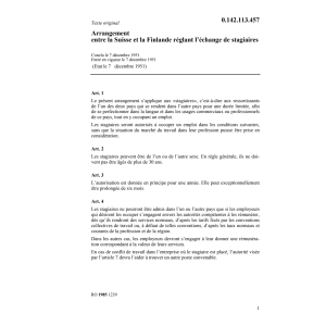 Ar. Suisse/Finlande échange stagiaires