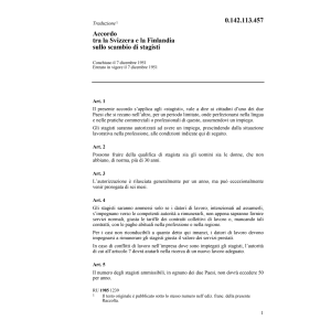 Acc. CH/Finlandia scambio di stagisti