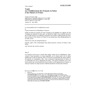 Tr. établissement Français en Suisse
