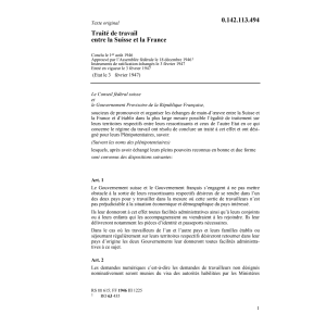 Tr. de travail entre Suisse et France