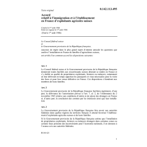 Ac. exploitants agricoles CH en France