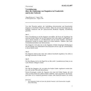 Vereinb. Stagiaires Frankreich, Schweiz