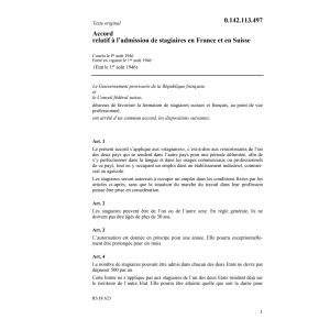 Ac. admission stagiaires France/Suisse