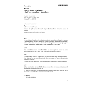 Ac. CH/France travailleurs frontaliers