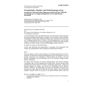 Freundschafts-, Handelsvertrag CH/UK