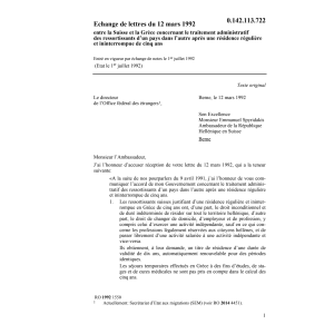Echange de lettres Suisse/Grèce