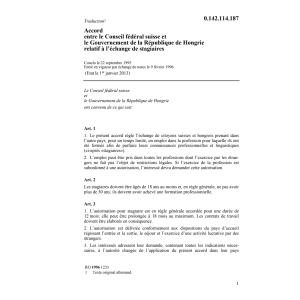 Ac. CH/Hongrie échange stagiaires