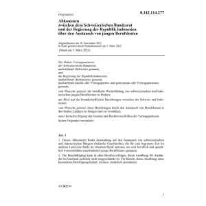 Abk. Indonesien Austausch Berufsleuten