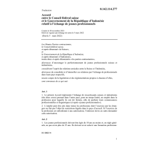 Ac. Indonésie échange professionnels