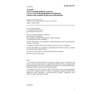 Acc. Indonesia scambio professionisti