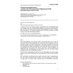 Niederlassungsabkommen CH/Persien