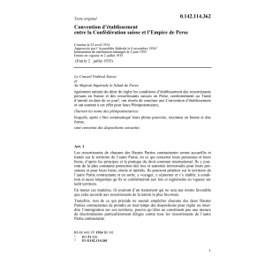 Conv. d'établissemnt Suisse / Perse