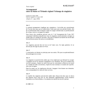 Ar. Suisse / Irlande échange stagiaires