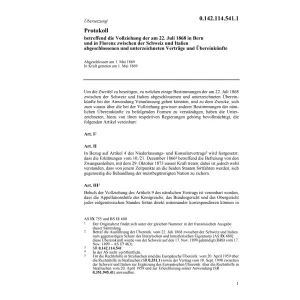 Protokoll vom 1.5.1869 CH/Italien