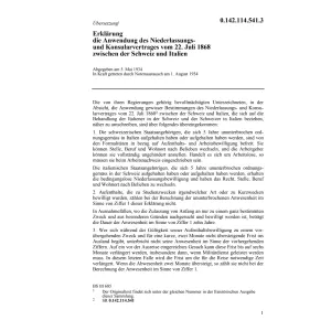 Erklärung/Anwendung Vertrag v. 5.5.1934