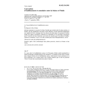 Conv. d'établissement Suisse/Italie