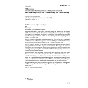Abk. 04.03.2011 Schweiz Eidg. Montenegro