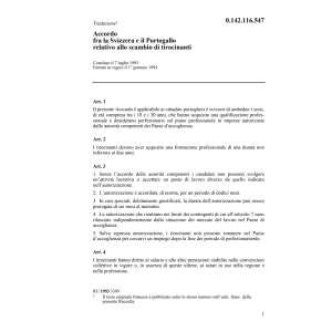 Acc. CH/P scambio di tirocinanti