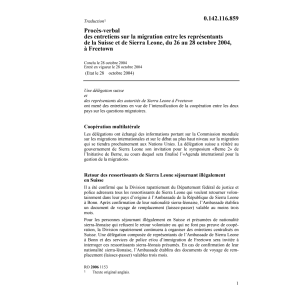 Procès-verbal migration CH-Sierra Leone