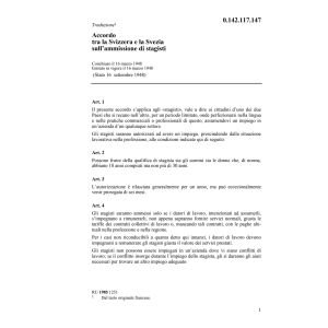 Acc. CH/Svezia ammissione di stagisti