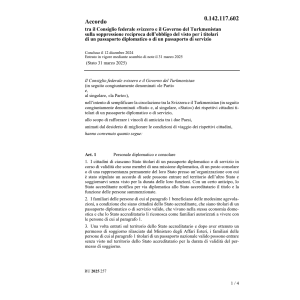 Acc. Turkmenistan visto diplomatico
