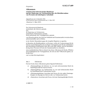 Abk. Turkmenistan Rückübernahme Personen