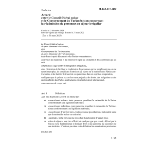 Ac. Turkménistan réadmission personnes
