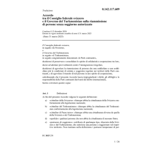 Acc. Turkmenistan riammissione persone