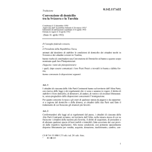 Conv. di domicilio CH/Turchia