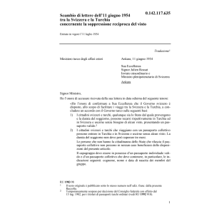 Lettere CH/Turchia soppress. del visto