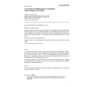 Conv. d'établissement/consulaire, Serbie
