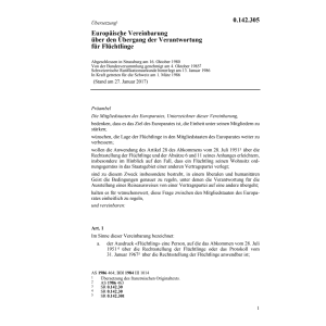Verantwortung Flüchtlinge, Europ. V.