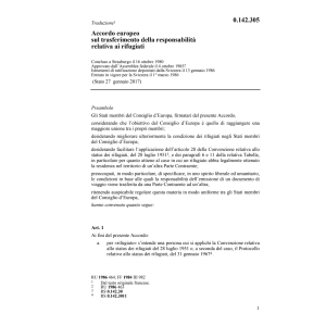 Acc. europ. responsabilità ai rifugiati