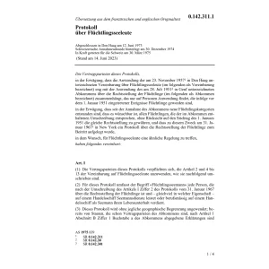Protokoll, über Flüchtlingsseeleute