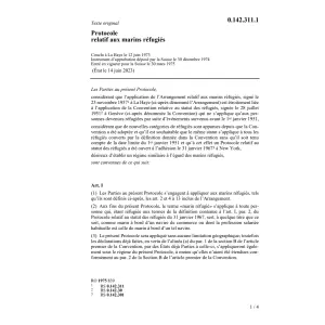 Prot. relatif aux marins réfugiés