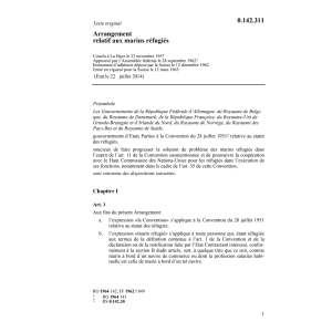 Arrangement relatif aux marins réfugiés