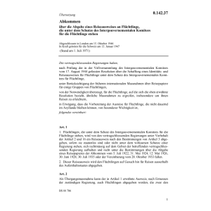 Abk., Abgabe Reiseausweise, Flüchtlinge