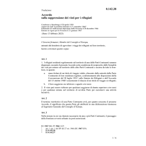 Acc. soppress. dei visti per rifugiati
