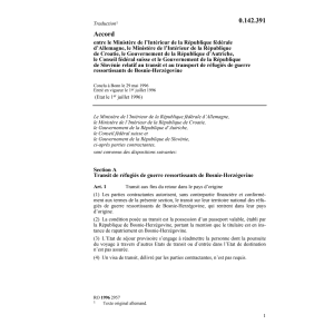 Ac., transit de réfugiés, Bosnie