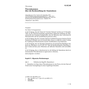Übereink., Rechtsstellung Staatenlose